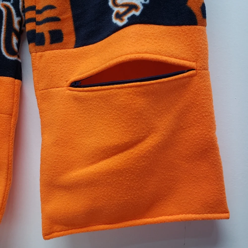 Detroit Tigers Fleece Scarf with Pockets to Hands Warm 82x11 Handmade Tailgate
